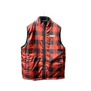 Buffalo David Bitton vest child L 14 16 or women S reversible plaid or fleece
